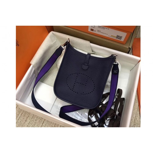 Hermes Evelyne Mini Bag in Sapphire Blue Togo Leather