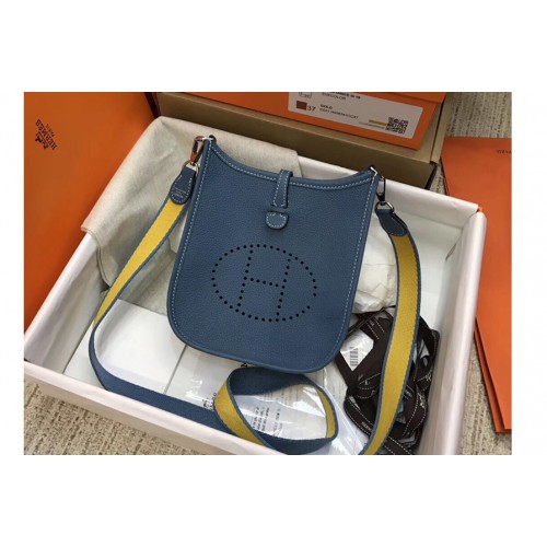 Hermes Evelyne Mini Bag in Denim Blue Togo Leather