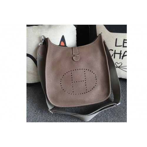 Hermes Evelyne 28 Bag in Grey Togo Leather