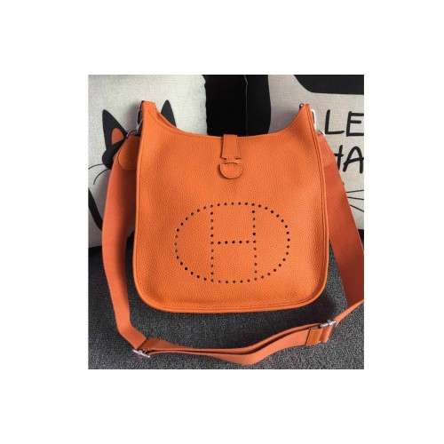 Hermes Evelyne 28 Bag in Orange Togo Leather