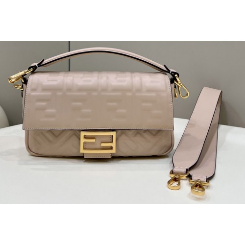 Fendi 8BR600 Baguette medium bag in Pink nappa leather bag
