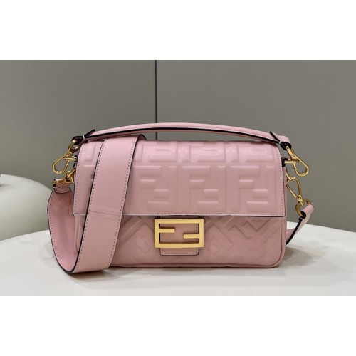 Fendi 8BR600 Baguette medium bag in Pink nappa leather bag