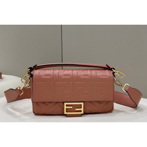 Fendi 8BR600 Baguette medium bag in Pink nappa leather bag