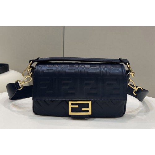 Fendi 8BR600 Baguette medium bag in Black nappa leather bag