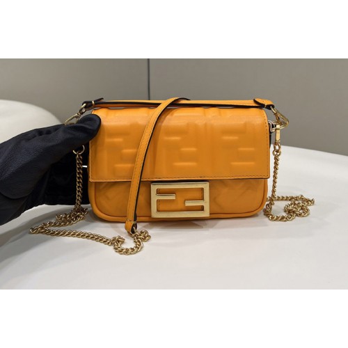Fendi 8BR600 Baguette Mini bag in Orange nappa leather bag