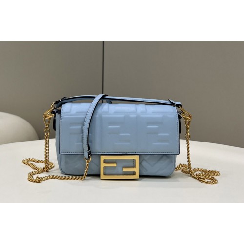Fendi 8BS017 Baguette Mini bag in Blue nappa leather bag