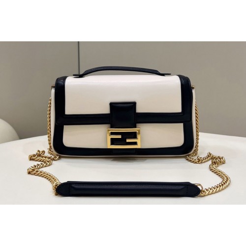 Fendi 8BR783 Baguette Chain Bag In White Nappa Leather