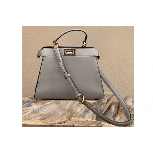 Fendi 8BN327 Peekaboo Iseeu Small Bag in Grey leather