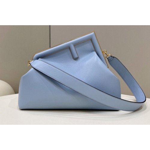 Fendi 8BP127 Fendi First Medium bag in Blue leather