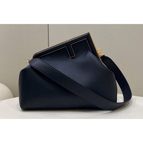 Fendi 8BP127 Fendi First Medium bag in Black leather