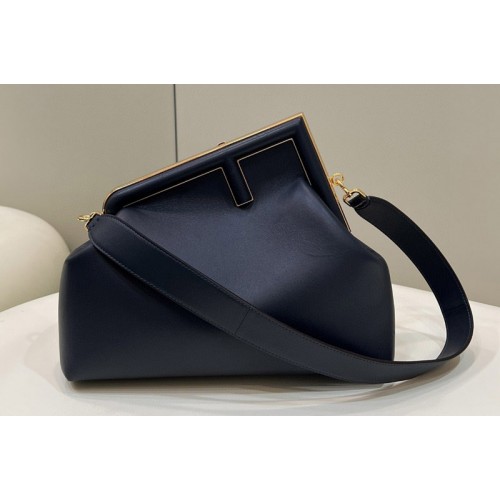 Fendi 8BP127 Fendi First Medium bag in Navy Blue leather