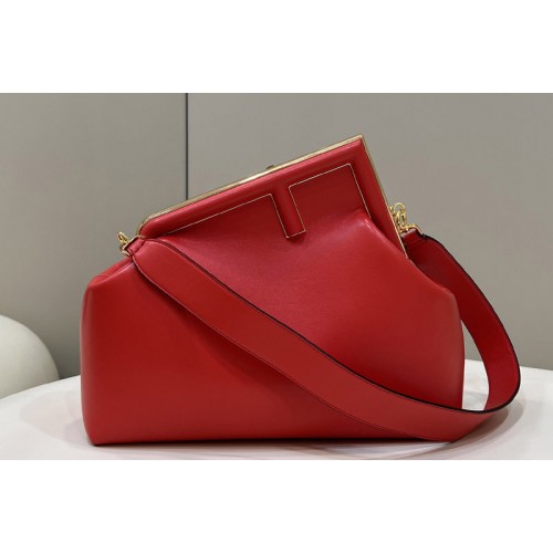 Fendi 8BP127 Fendi First Medium bag in Red leather
