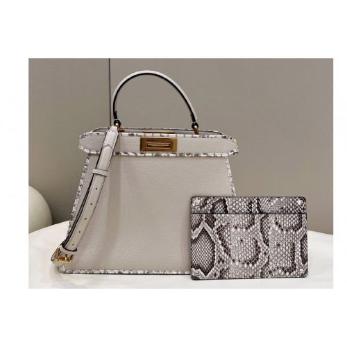 Fendi 8BN321 Peekaboo Iseeu Medium bag in White leather