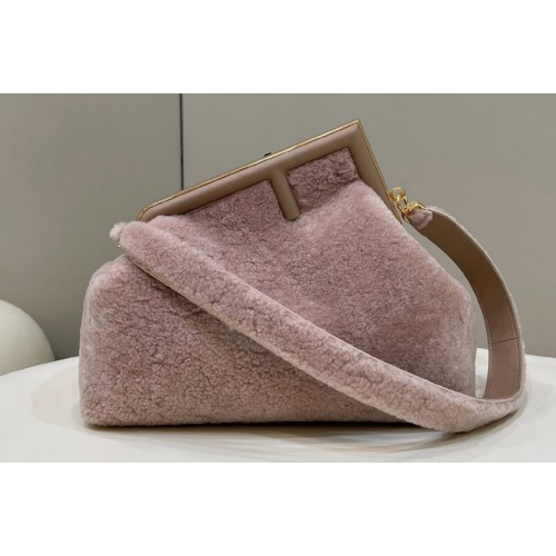 Fendi 8BP127 Fendi First Medium bag in Pink sheepskin