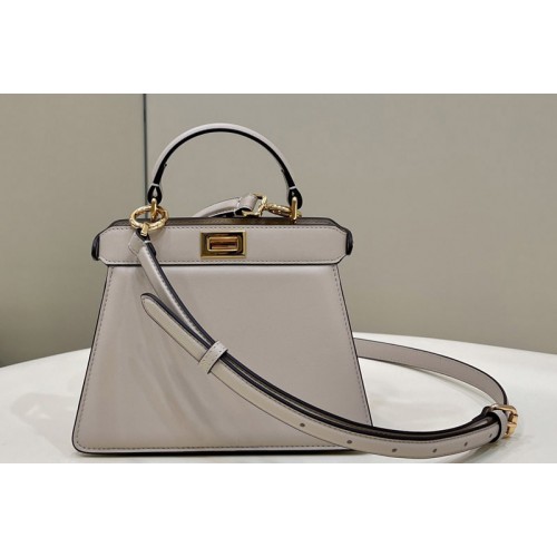 Fendi 8BN335 Peekaboo ISeeU Petite Bag in Gray padded nappa leather