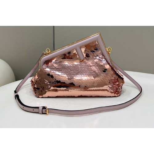 Fendi 8BP129 Fendi First Small Bag in Pink sequinned