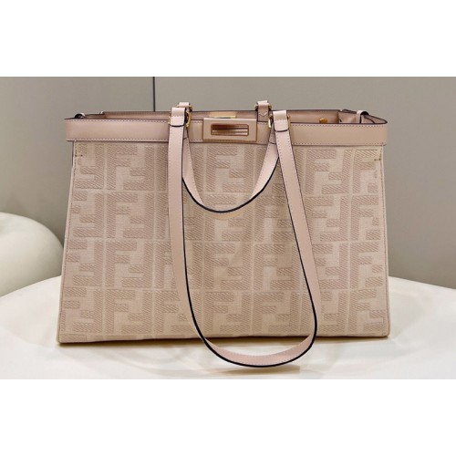Fendi 8BH374 Medium X-Tote bag in Pink canvas FF