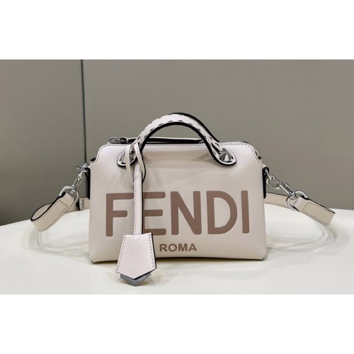 Fendi 8BL145 By The Way Mini small Boston bag in Light gray leather