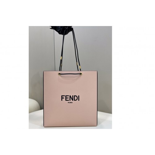 Fendi 8BH383 Shopping medium Tote Bag in Pink Leather