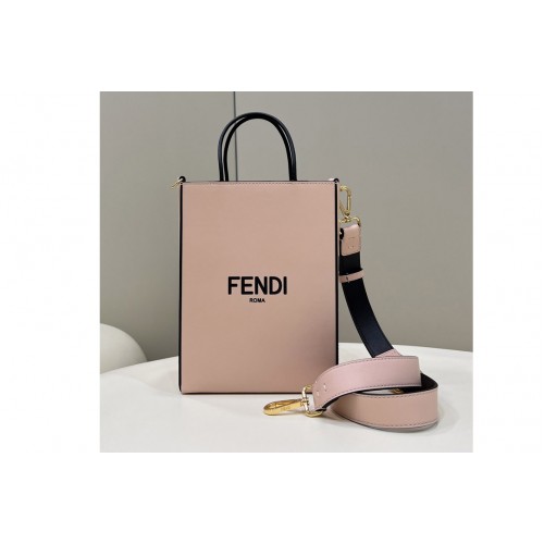 Fendi Shopping Small Tote Bag in Pink Leather