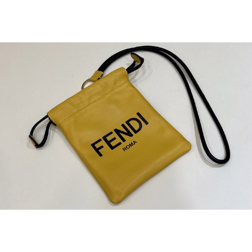 Fendi 7VA510 Pack mini Pouch Bag in Yellow Leather