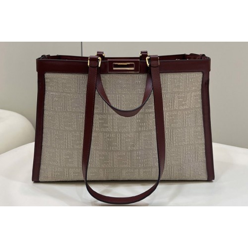 Fendi 8BH374 Medium X-Tote bag in Beige canvas FF
