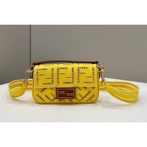 Fendi 8BS017 Mini Baguette bag in Yellow Leather