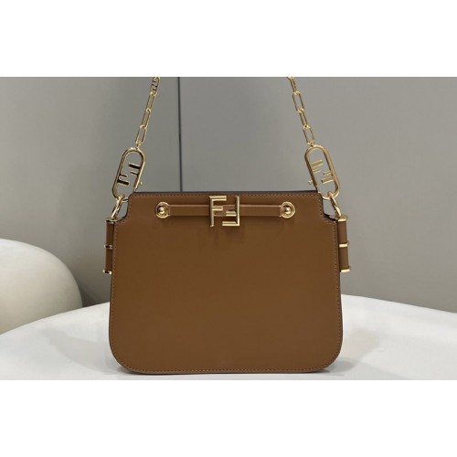 Fendi 8BT349 Fendi Touch Bag in Tan leather