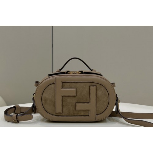 Fendi 8BS058 Mini Camera Case mini-bag in Grey leather and suede