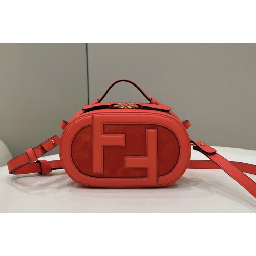 Fendi 8BS058 Mini Camera Case mini-bag in Red leather and suede