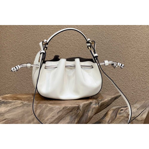Fendi 8BS059 Pomodorino Mini bag in White Leather