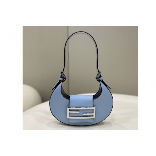 Fendi 8BS065 Fendi Cookie mini bag in Light blue leather