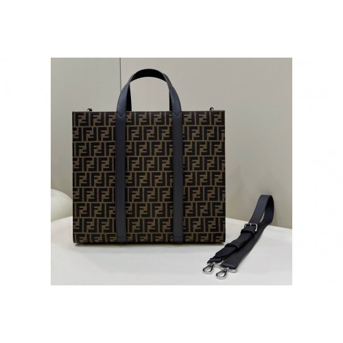 Fendi 7VA390 Shopper Tote Bag in FF jacquard fabric