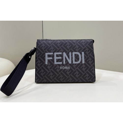 Fendi 7VA564 Clutch Pack pouch Bag in black FF fabric