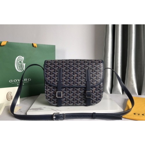 Goyard Belvedere MM bag in Navy Blue Goyardine Canvas