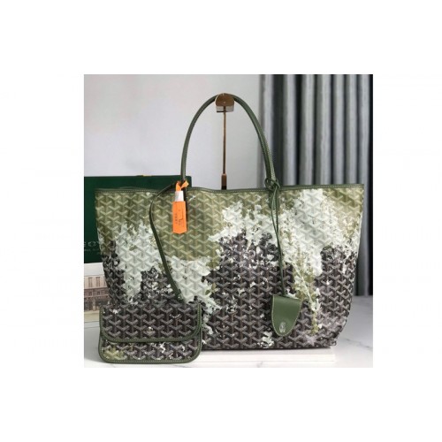 Goyard Saint Louis GM bag in Green Goyardine Canvas