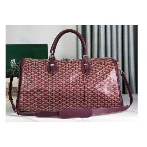 Goyard Boston 50 bag in Burgundy Goyardine Canvas