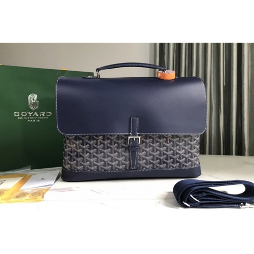 Goyard  Citadin PM messenger bag in Blue Goyardine Canvas