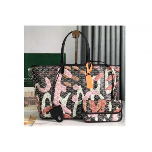Goyard Saint Louis PM bag in Pink Camouflage Goyardine Canvas