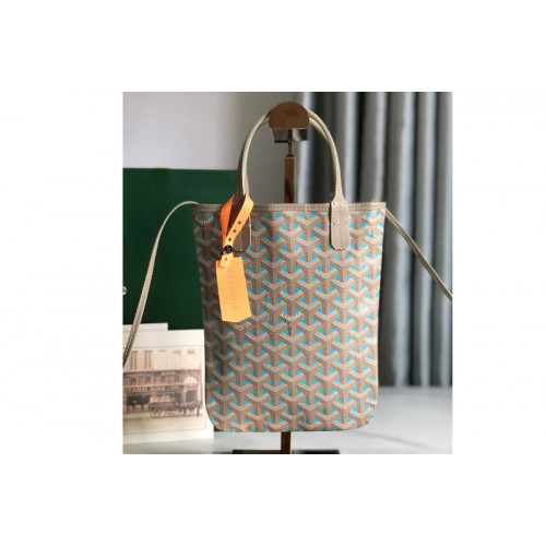 Goyard Poitiers Claire-Voie Bag in Blue Goyardine Canvas