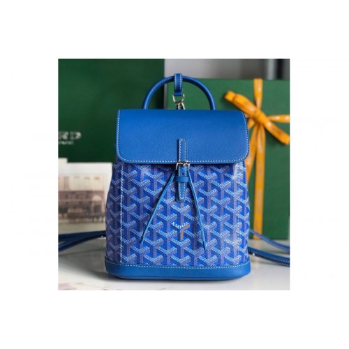 Goyard Alpin Mini backpack in Blue Goyardine Canvas&Chevroches Calfskin