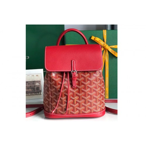 Goyard Alpin Mini backpack in Red Goyardine Canvas & Chevroches Calfskin