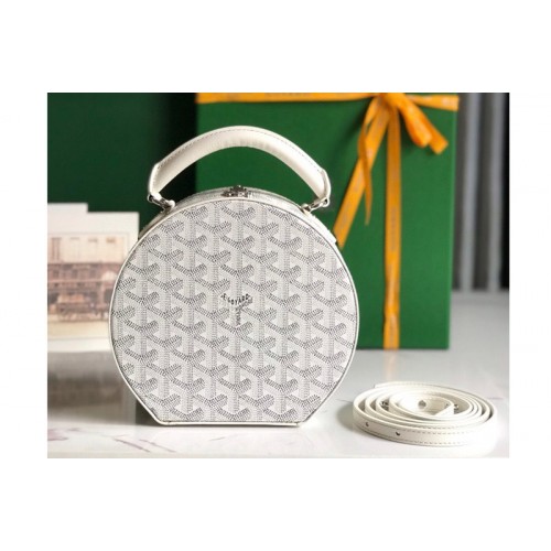 Goyard  Alto Hatbox trunk bag in White Goyardine Canvas