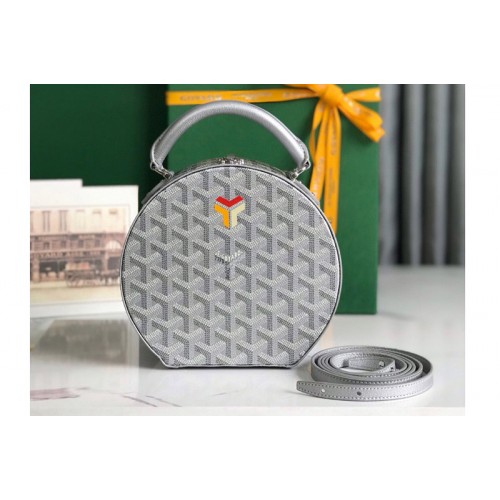 Goyard  Alto Hatbox trunk bag in Gray Goyardine Canvas
