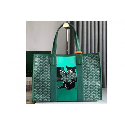 Goyard Villette MM tote bag in Green Goyardine Canvas