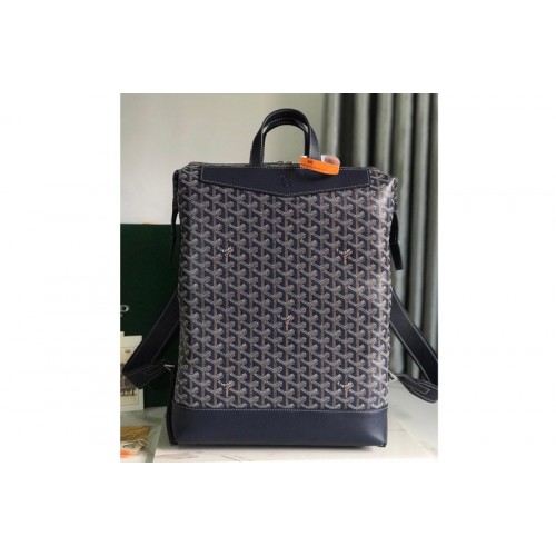 Goyard Cisalpin backpack in Navy Blue Goyardine Canvas & Chevroches Calfskin