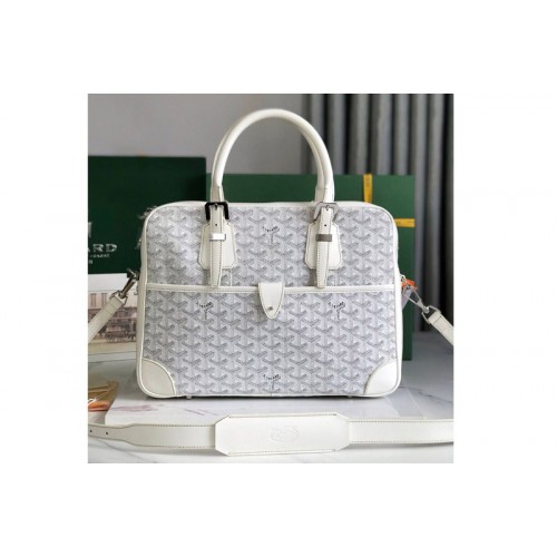 Goyard Ambassade MM Document Case bag in White Goyardine Canvas