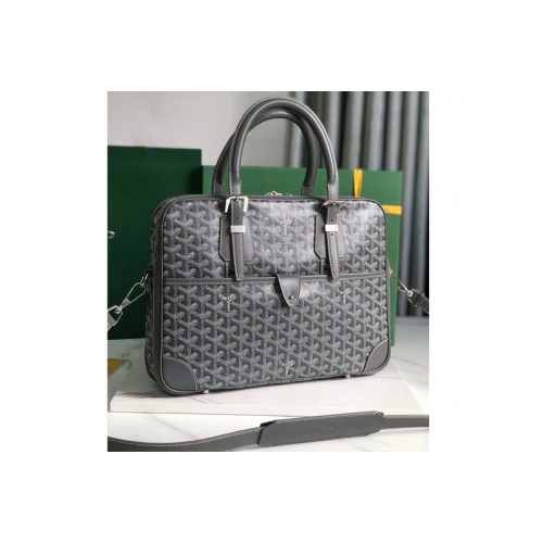 Goyard Ambassade MM Document Case bag in Gray Goyardine Canvas