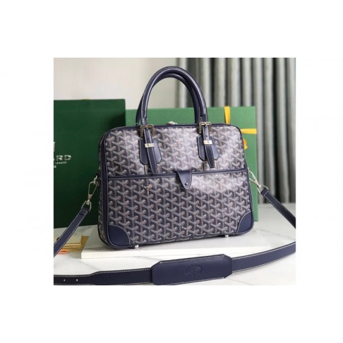 Goyard Ambassade MM Document Case bag in Navy Blue Goyardine Canvas