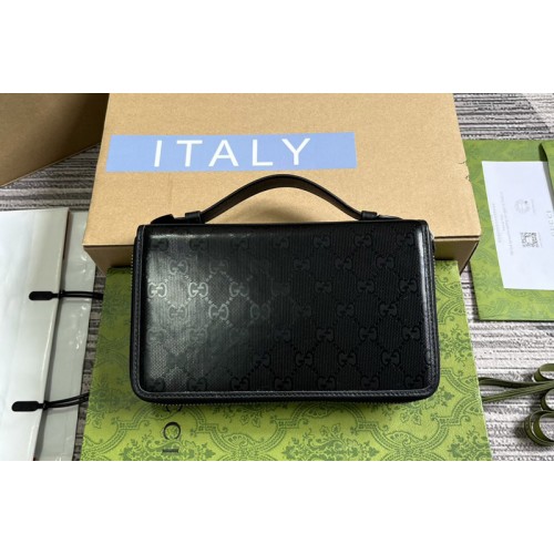 Gucci Travel Case Document Case in Black Canvas